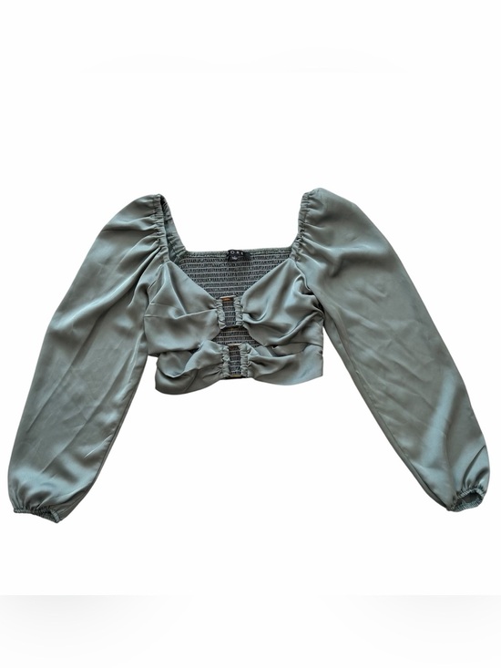 Fore Tops - Sage Green Long Sleeve Crop Top